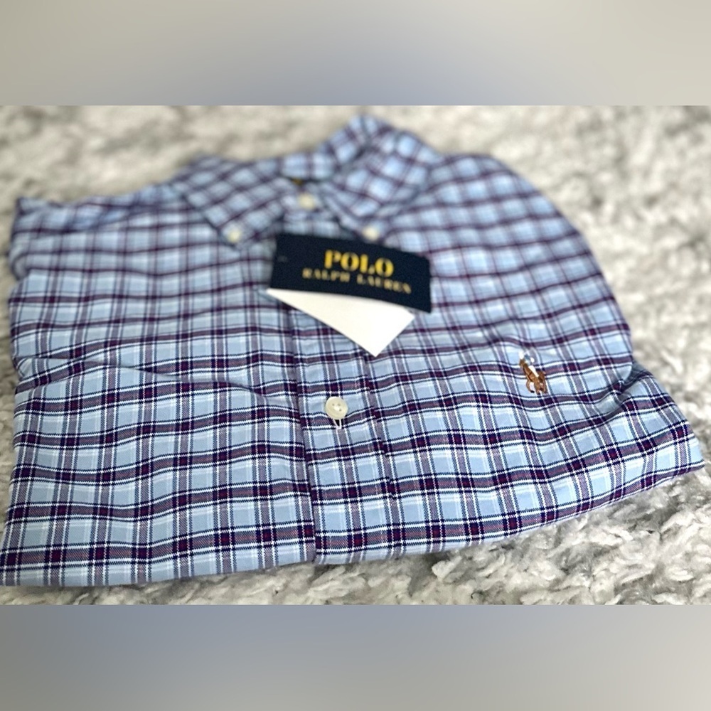 ‼️RARE‼️🎸RALPH LAUREN POLO🎸🔥NWT🔥Plaid Classic Long Sleeve Button Down Shirt— S